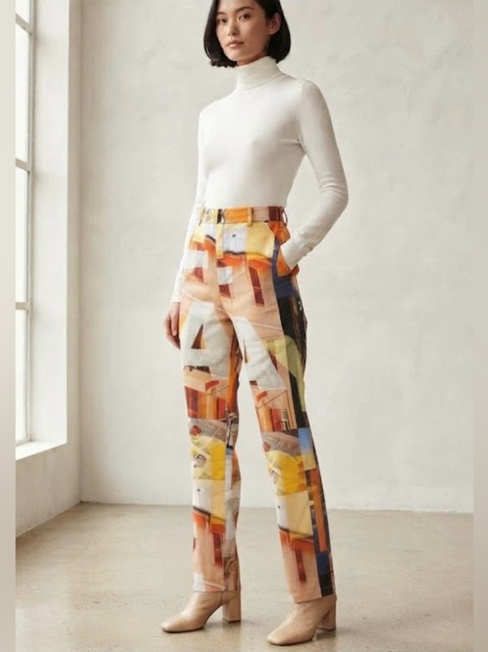 Peppermayo Wide-Leg graphic 100% cotton Printed Pants NWoT